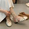 Fashion Bailamos Autumn Women Sandals Fashion Close Toe Lace Up Ladies Elegant Sandals Soft Flats Outdoor Dress Slingback Shoes