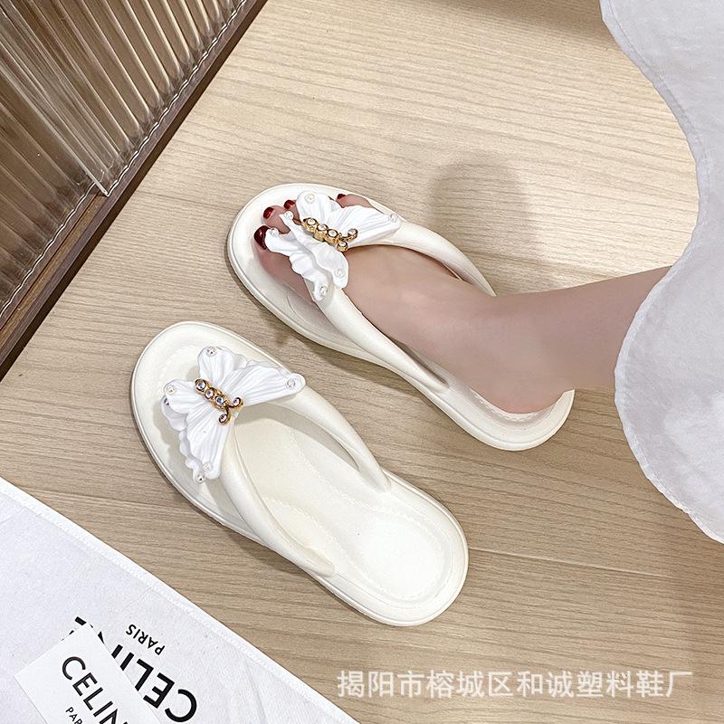 Fashion 2025 Women Slippers New Summer Casual Shoes Versatile Thick Sole Sandals Women Outwear Bow Beach Slippers Sexy Slides Women