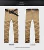 Men's Spring/Autumn Solid Color Straight Trousers - Korean Style, Slim Fit, Large Size