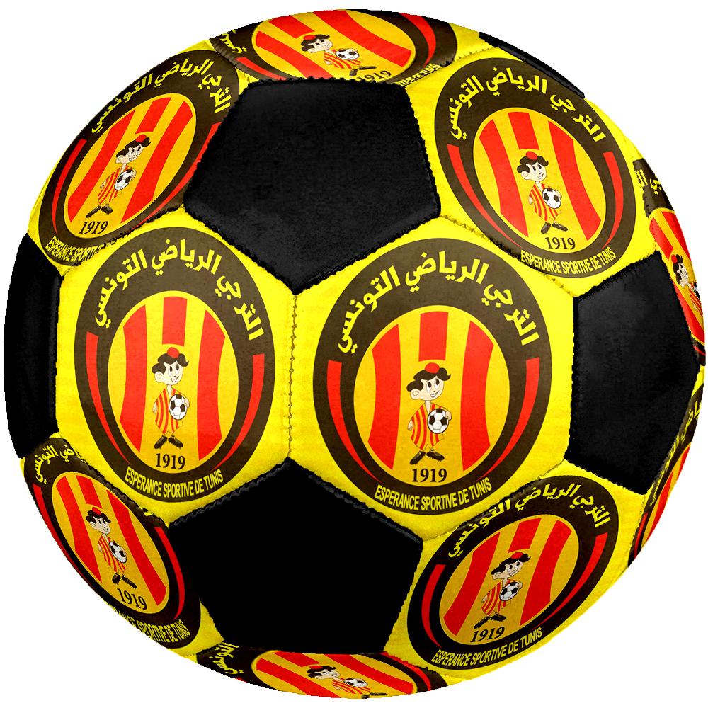SIZE 5 Espérance de Tunis Soccer Ball Colorful All Ages Machine Stitched PVC Competition Ready Durable High-Bounce