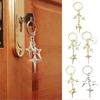 Elegant Cutout Four Pointed Star and Moon Keychain Pendant Durable Alloy Lightweight for Women Gift Bag Charm Accessory