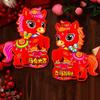 1 Pair 3D Horse Year Door Sticker Paper Traditional Pattern Zodiac Horse Stickers Decorative Cute Horse Spring Festival Couplets