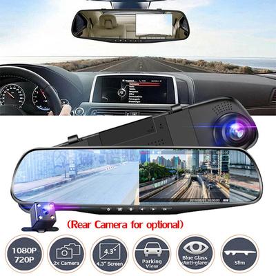 4.3/2.8inch 1080P DVR Car Rearview Mirror Dual Lens Driving Video Recorder Dual Recording Electronics Accessory Dash Camera
