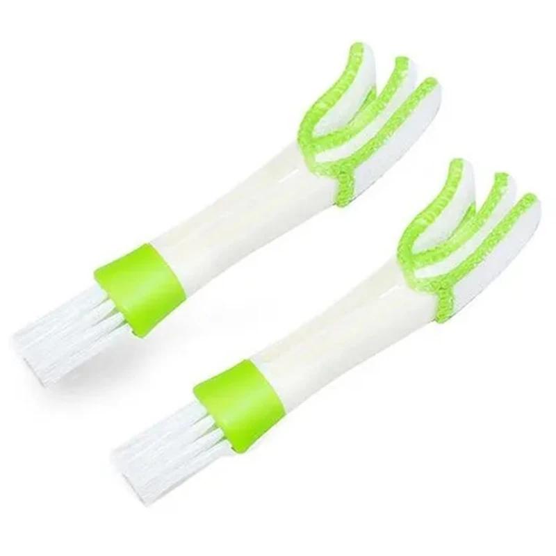 1/2Pcs Car Cleaning Brush Double-Use Air Conditioning Brush Dashboard Air Outlet Crevice Cleaning Brushes Car Interior Cleaning