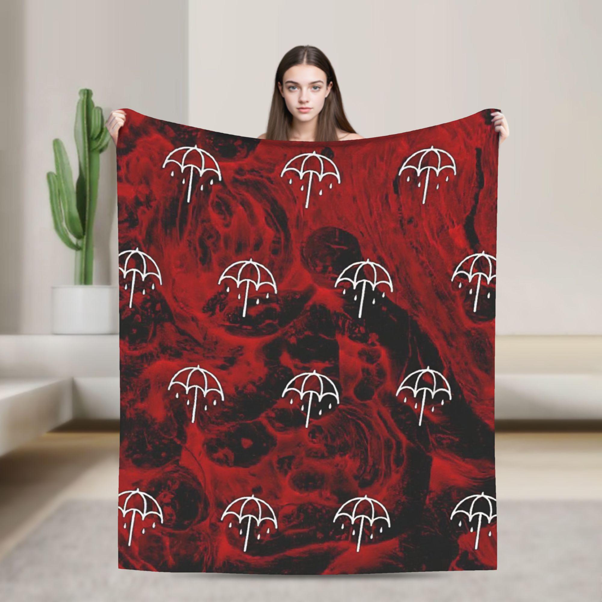 

BMTH Bring Me The Horizon Blanket Warm Soft Print Plush Throw Blanket For Bedroom Travel Office Flannel Bedspread Bed Cover 30x40in