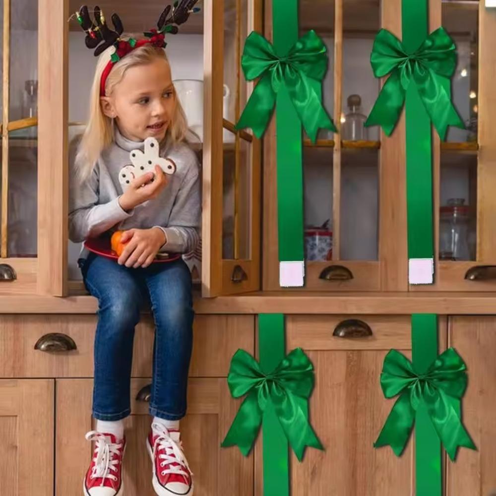 Large Size Christmas Cabinet Door Ribbon Bow Green/Red Window Bow Gift Wrapping Bow Wedding