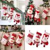 Set Of 2 Plush Santa/Snowman/Elk Christmas Socks Hanging Gifts Bag for Home Stylish Festives Season Decoration
