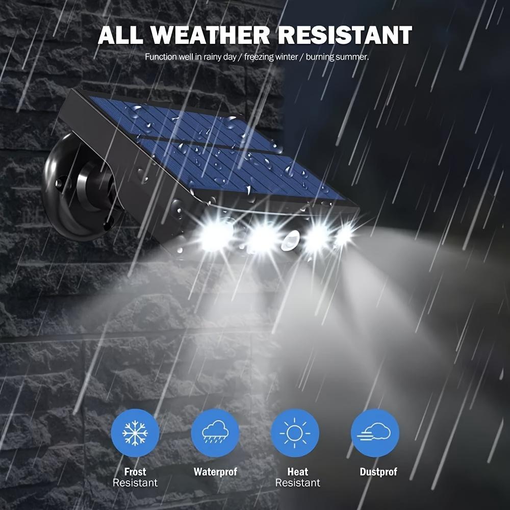 Powerful 4 LED Solar Security Lights Outdoor Decor Sensor Motion 3 Modes Street Waterproof Lamp Wall Night Work Light for Garden