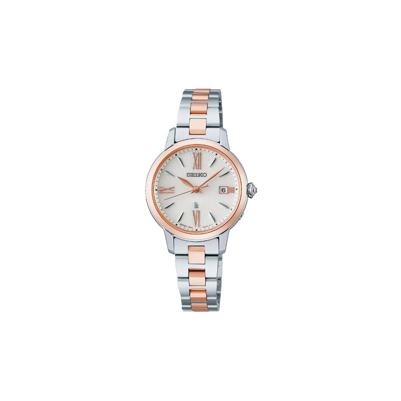 SEIKO Lukia Solar Movement Steel Strap Women s Watch White Dial SSVW206 синий