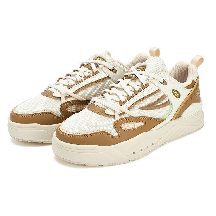 FILA Slam Fabric Synthetic Leather Low Top Sneakers Women Sneakers White Brown F12W321203FAC