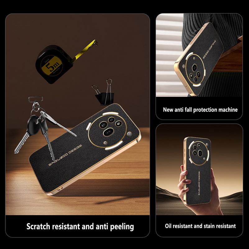 Classic Lychee Leather Electroplated Frame Case For Nothing Phone (3a) Pro Nothing Phone 3a Slim Protect Cover