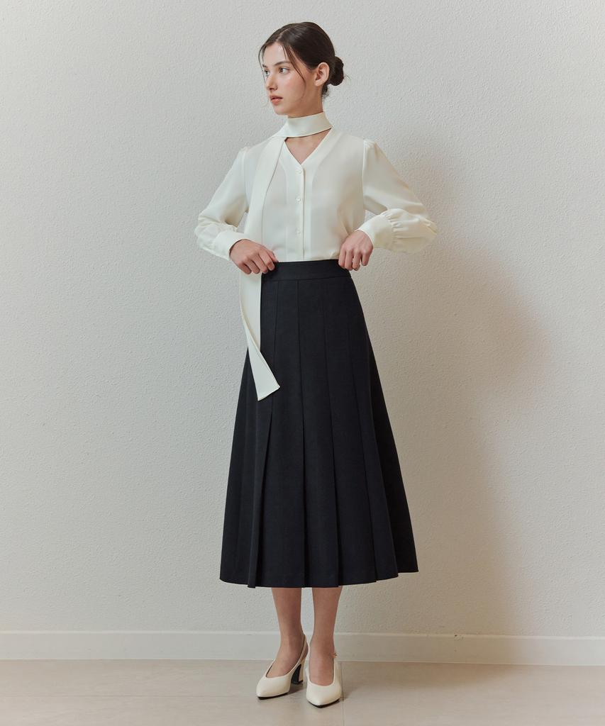 Zero Street [2 Colors] Cherni Pleated Skirt
