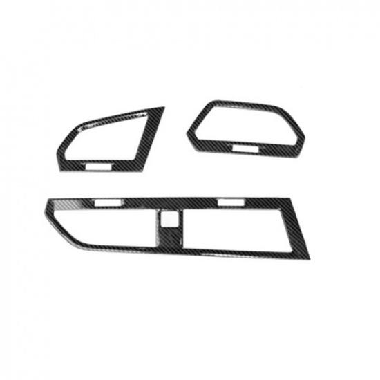 Carbon Fiber Style Central Console Air Outlet Trim For Volkswagen Tiguan 18-2022