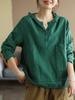 Women's Hoodie T-shirts Spring Summer Fashion Solid Color Casual Pullover Tees Office Ladies Cotton Linen Long Sleeve Tops