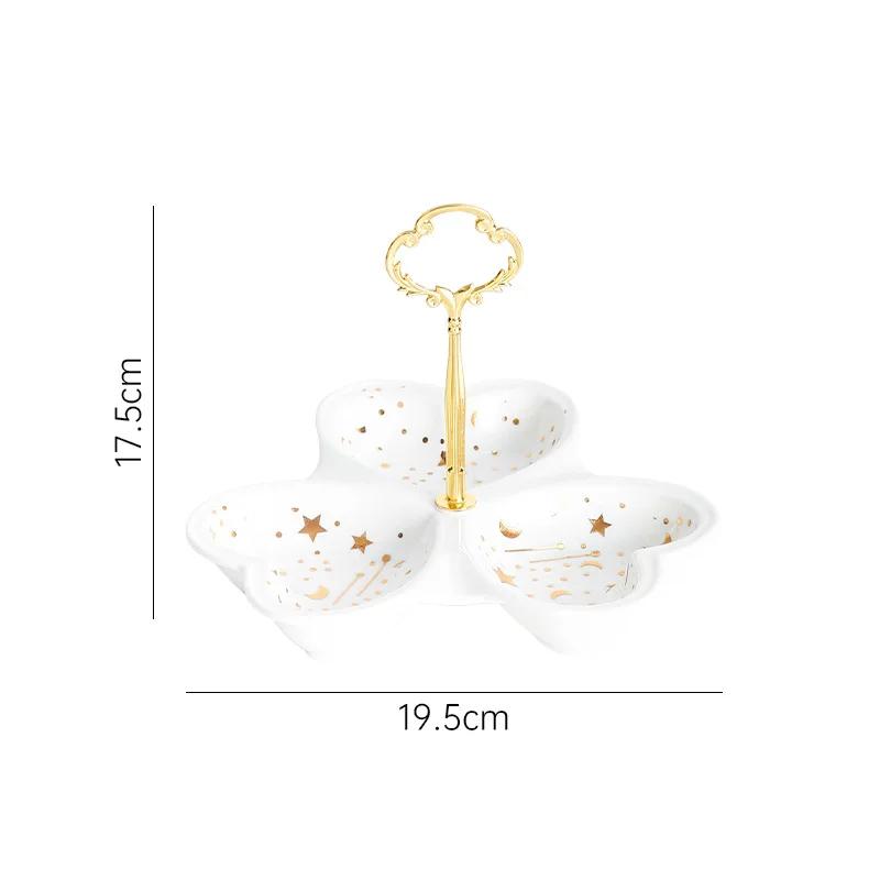 

Керамическая тарелка для фруктов с креативным узором «звезда-луна», многосекционный поднос для хранения конфет, подносы для хранения орехов и сухофруктов, бытовая посуда
