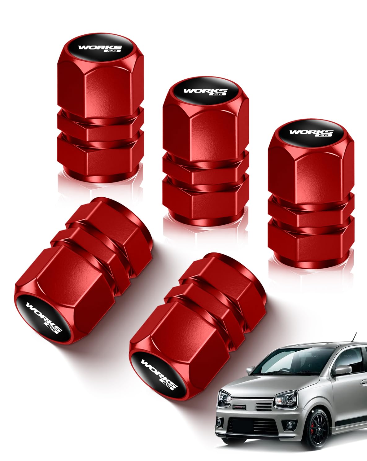 SYAKAORI Suzuki Valve Core Car Air Valve Cap Waterproof Dustproof works alto красный