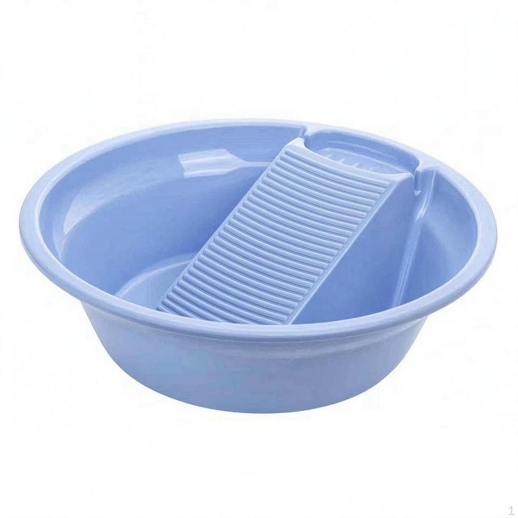 Ribbed Wash Basin OnePiece Molded Household Utility for Laundry, Face Washing
