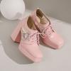 Fashion Slip On Square Toe Shoes Casual Heels Lace-Up Chunky Sandals Clogs for Women Branded Pumps 2025 Slip-On Comfortable Gold Block B