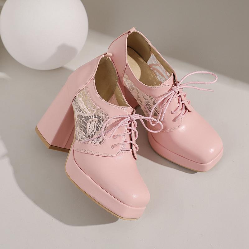 Fashion Slip On Square Toe Shoes Casual Heels Lace-Up Chunky Sandals Clogs for Women Branded Pumps 2025 Slip-On Comfortable Gold Block B