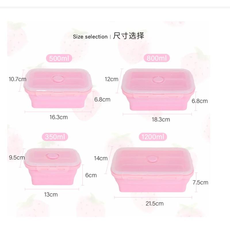 

500 мл Силиконовый контейнер для еды Складная переносная миска Складной контейнер для хранения еды Коробка для ланча 500ml