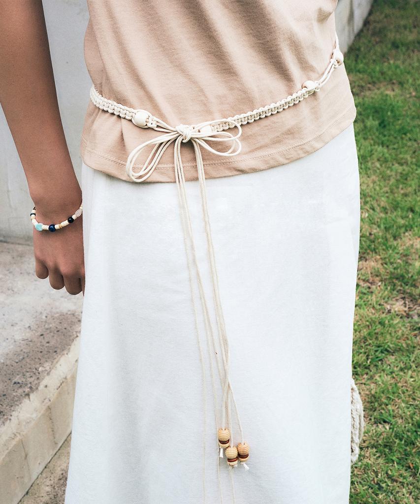 NEEV Twist Wood Belt (Light Beige)