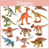 Detailed Static Model Collection Of Pvc Dinosaurs Including Tyrannosaurus Stegosaurus Velociraptor And Scythe Lizard