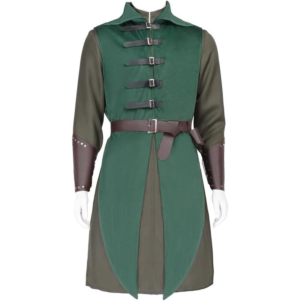 

Взрослый средневековый костюм эпохи Возрождения, ретро, зеленый, воин, пират, косплей-наряд 3XL