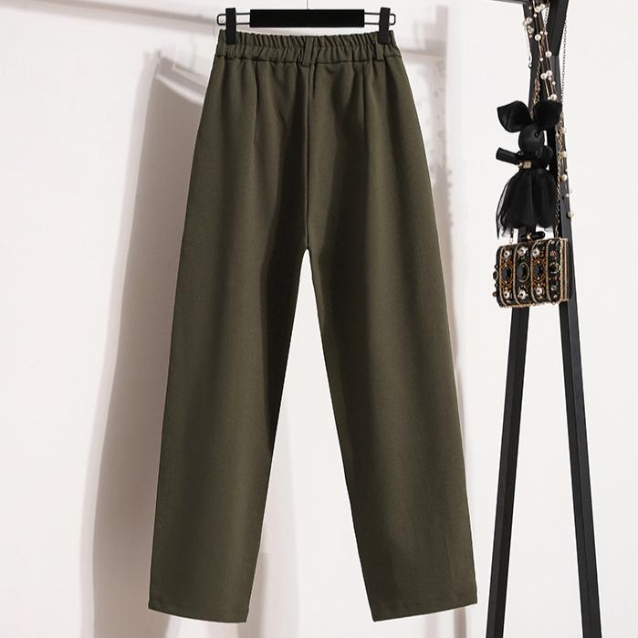 Dimanaf 2025 Plus Size Autumn Long Pants Women Solid Harem High Waist Suit Pants Casual Loose Pants New Large Size