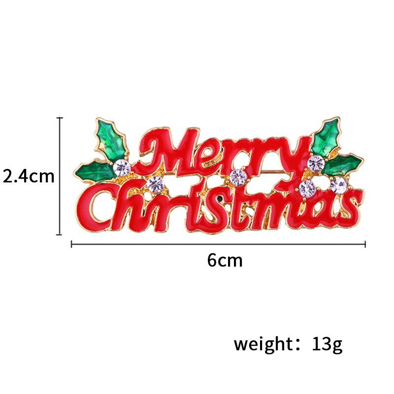 Weihnachtsbroschen Set Baum Weihnachtsmann Schneemann Schlittenglocke Stiefel Anstecknadel für Weihnachts-Pullover Dekoration Körperaccessoires