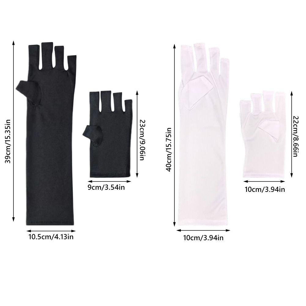 Black White Nail UV Blocking Gloves Polyester Nail Painting Gloves Nail Art Glove  Nail Art