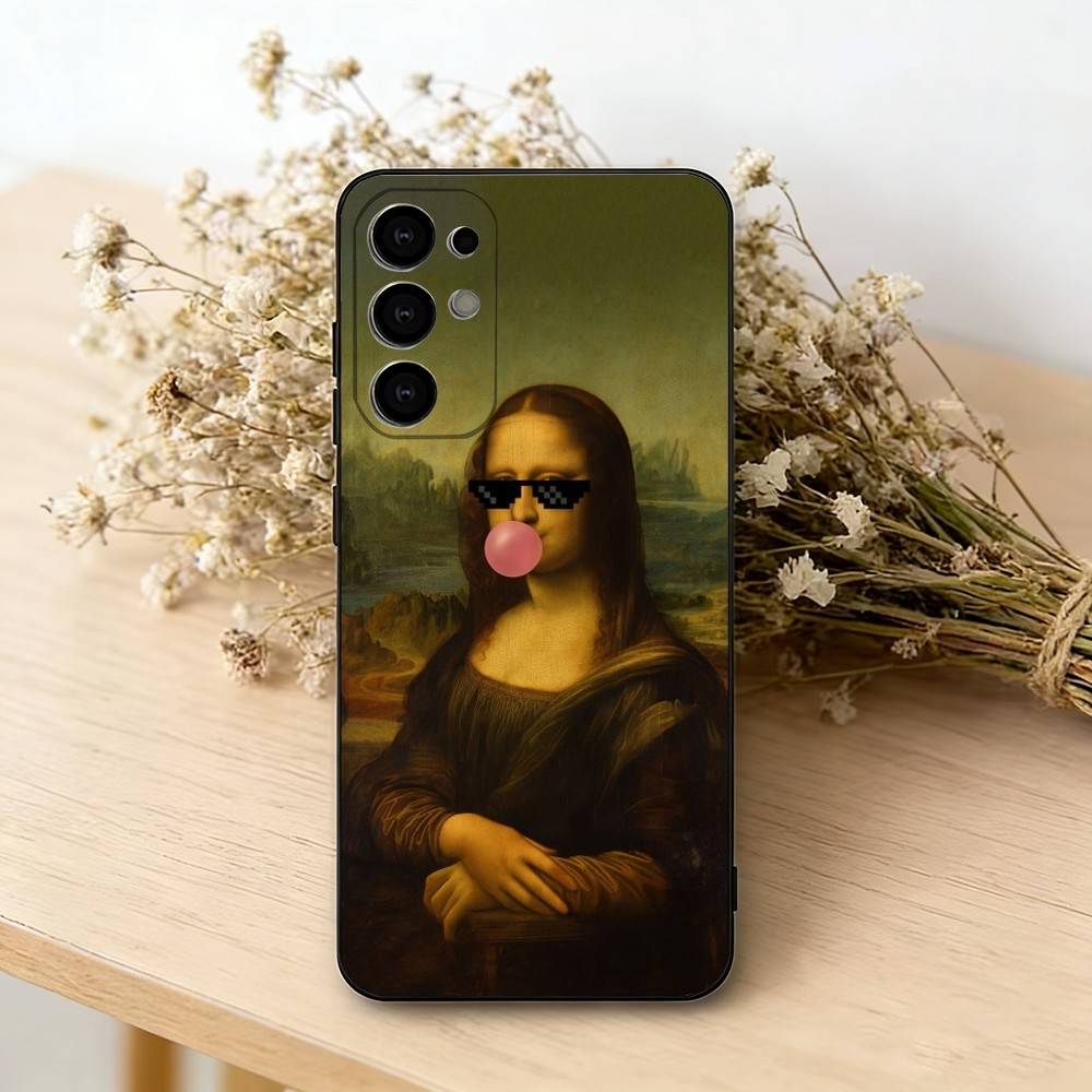 Aesthetic Funny David Mona Lisa-a Phone Case For Samsung S25,S24,S21,S22,S23,S30,Ultra,S20,Plus,Fe,Soft Silicone Black Cover