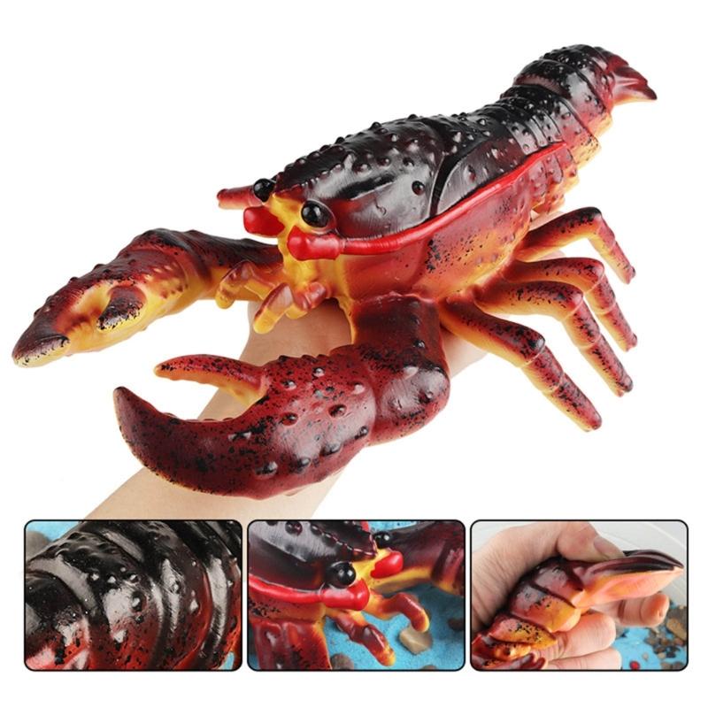 Colorful Sea Creature Sculpture Artificial Lobster Figurine Seafood Figures Toy for Desk Display Sea Creature Sculpture