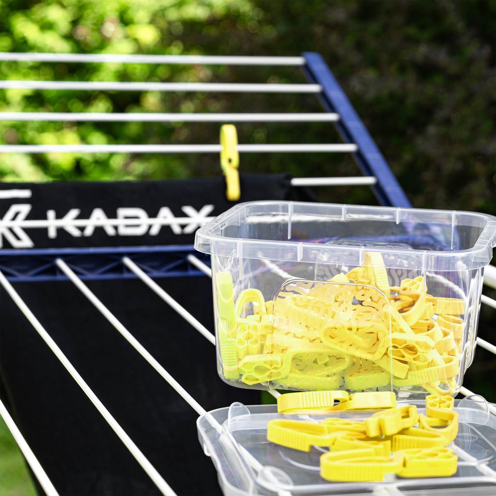 KADAX Laundry Pegs Clothes Pegs Underwear Pegs Washing Frogs 50 Pcs + Container