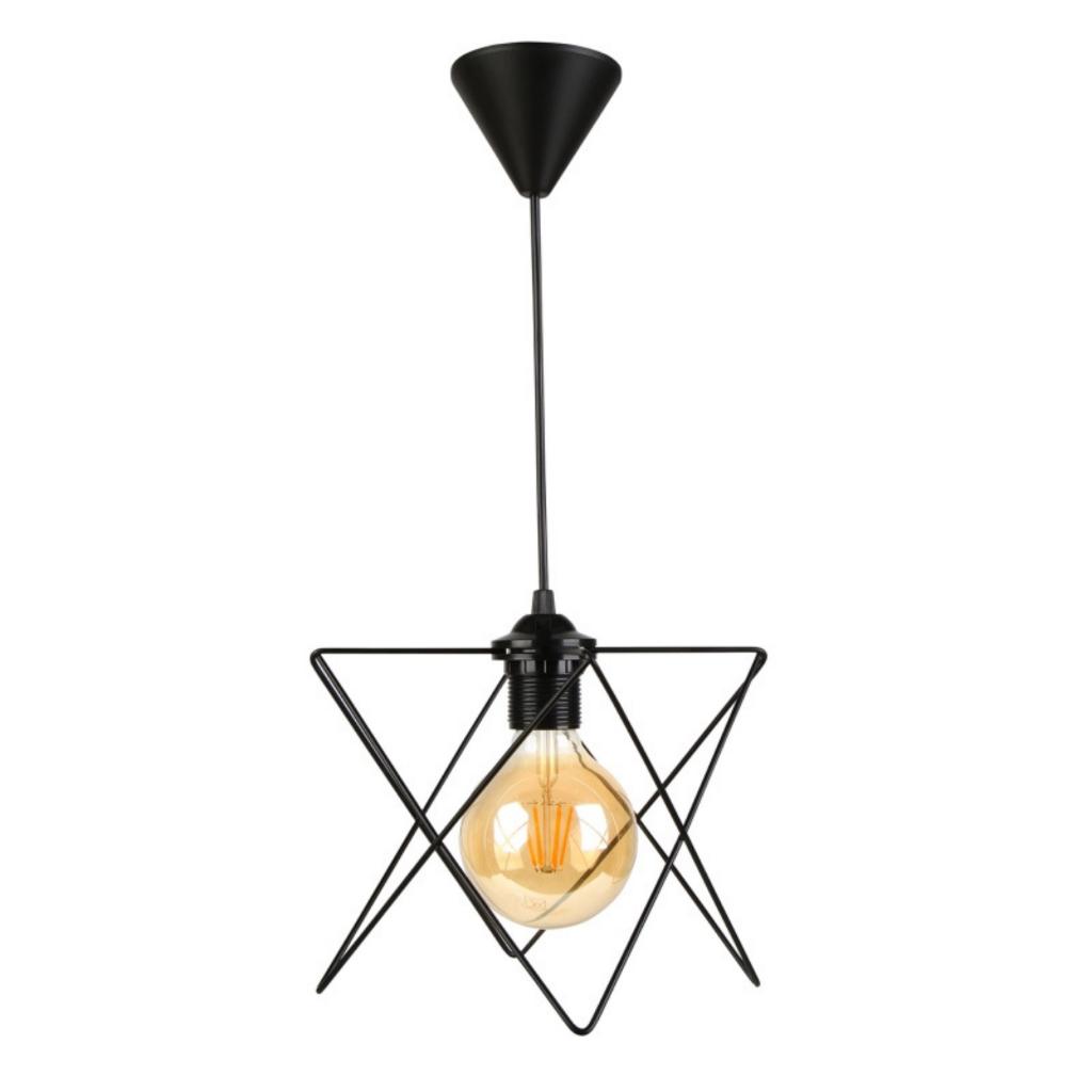 Kare Yıldız Otantik Mini Siyah Avize Hol Antre Giriş Sarkıt