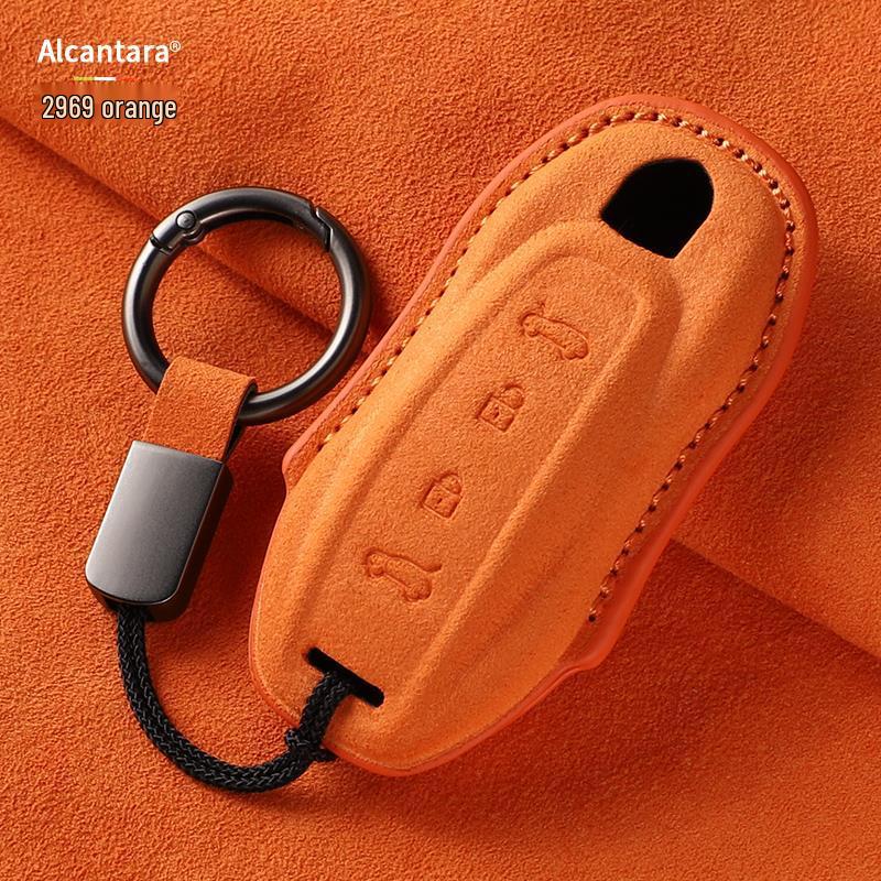 Wildleder Schlüsselabdeckung mit Schnalle für Porsche Macan 4, Passend für 25 Modelle, rein elektrisch & Jincheng Edition