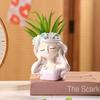 Girl's Flower Simulation Bonsai for Home and Office Decor