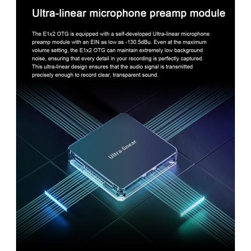 TOPPING Professional E1X2 OTG 1-in/2-out Audio Interface, Audio Mixer for Streaming, DTM, Mixing, Music Production, Singing, and More. USB Type-C Moni