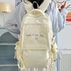 Letter Nylon Casual Backpack For Women And Men With Lightweight Cushion Straps For Daily Use