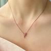 Monograph Callia Necklace Mgnl0392 14K Gold Plated (Rose Gold + Pink Cubic Zirconia)