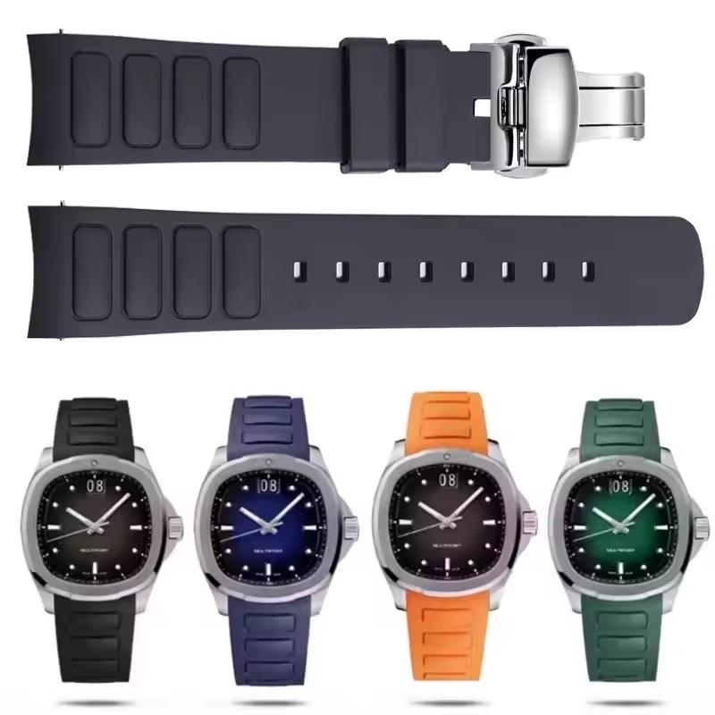 For Mido Multifort TV M049.526 Waterproof Rubber Watch Strap 22mm M049 Curved Interface Silicone Watch Accessories Band
