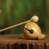 Portable Boxwood Percussion Meditation Instrument: Mini Wooden Fish Carving, Perfect as a Gift or Decorative Ornament.