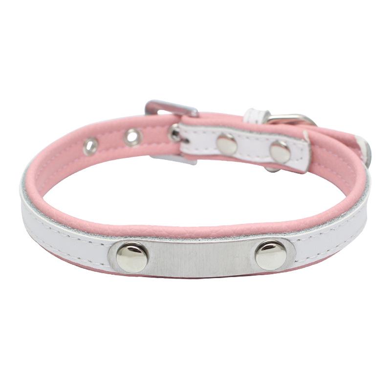 Stainless Steel Iron Lettering Pet Collar Leather Dog Chain Cat with Large  Medium and Small Dog Pet Supplies