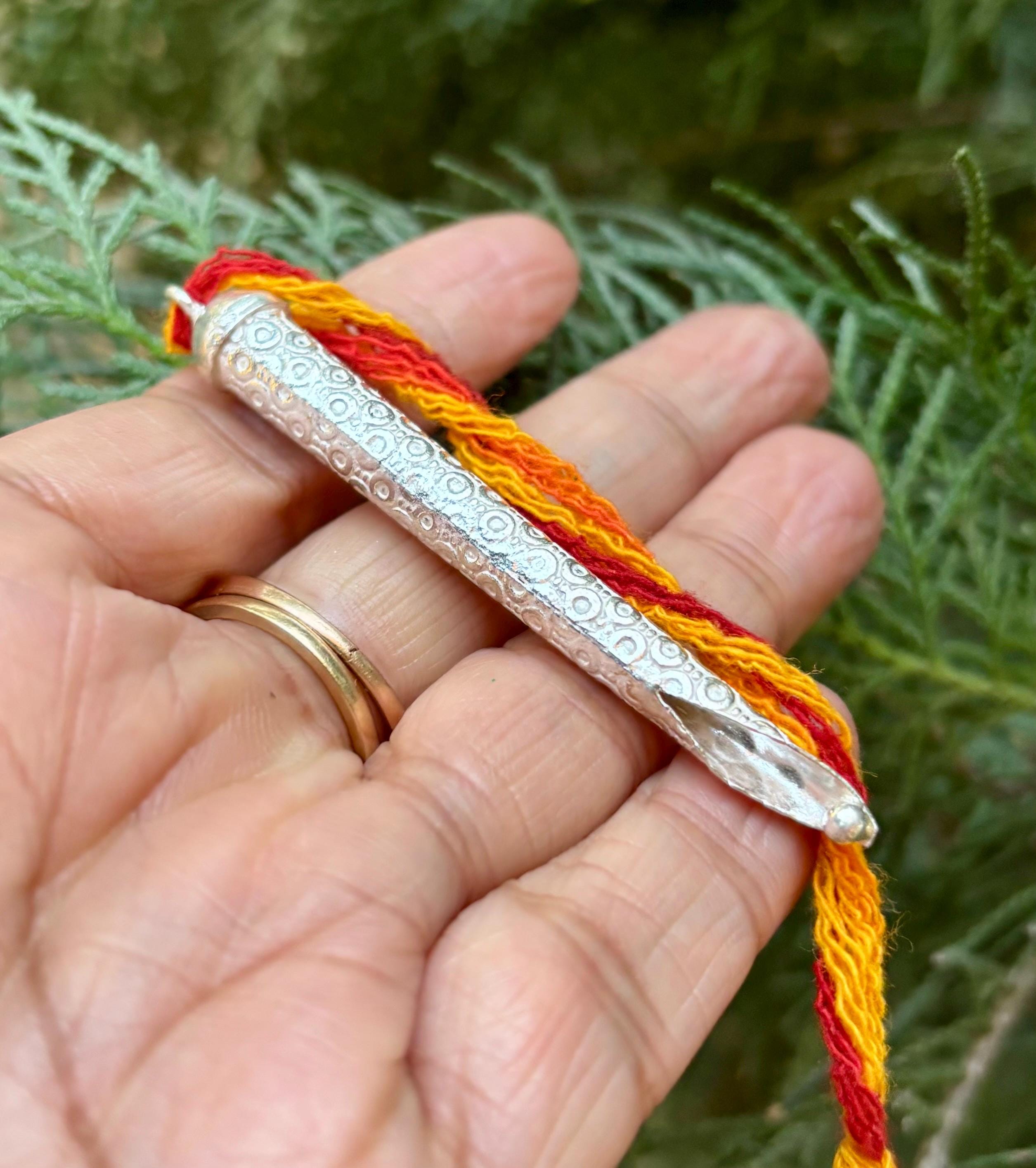999 Silver Handmade Kajal Stick, Sindoor Stick, Tilak Tika Stick 6.5 cm, 4 gram, Chandan Stick One Size