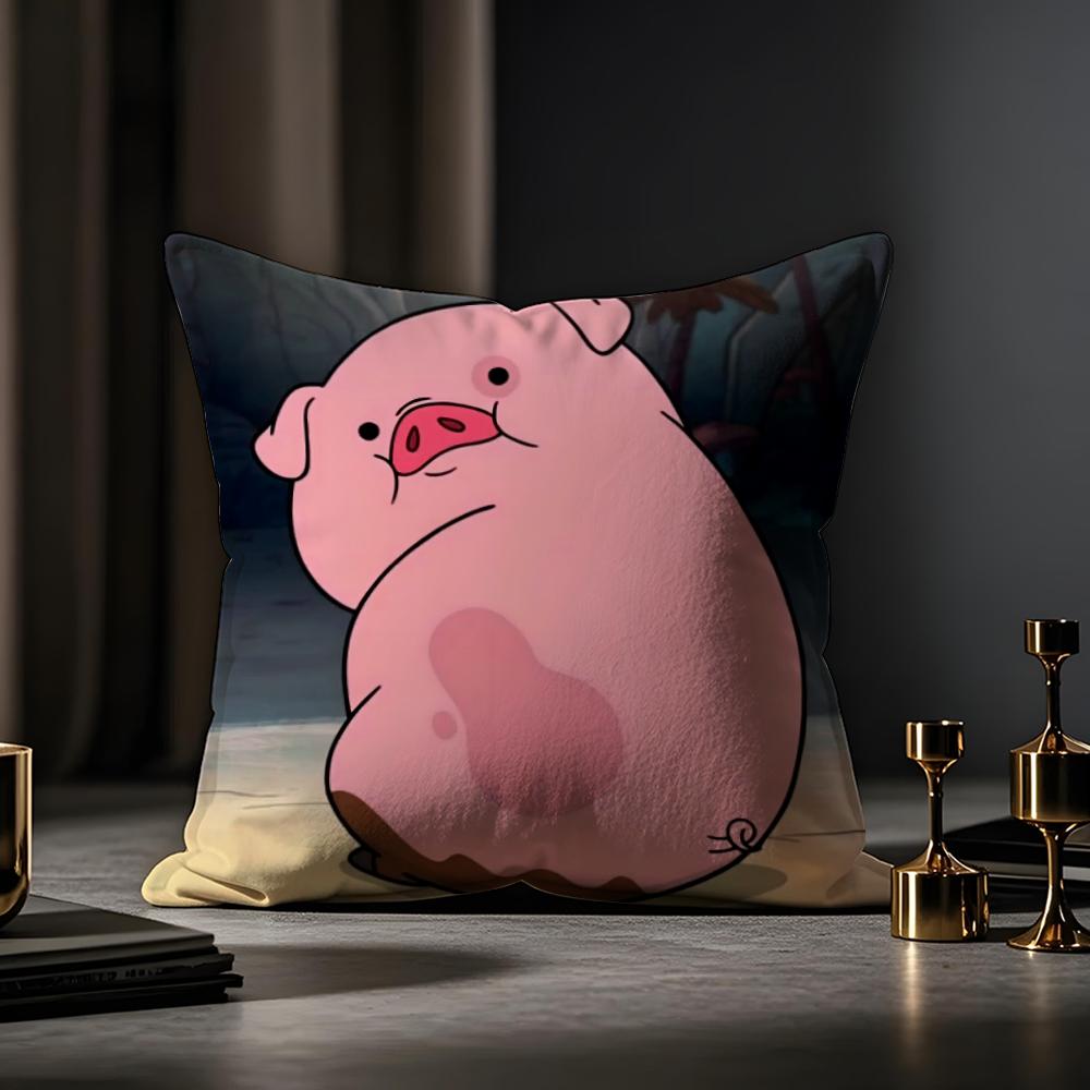 Husa de perna Gravity Falls Husa de perna anti-acarieni Fermoar ascuns Pluș scurt mătăsos Husa de perna pentru canapea