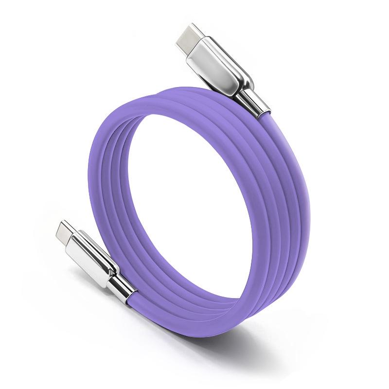 100W Fast-Charging Magnetic Type-C Cable with Storage, Compatible for iPhone 17, Android, Huawei.