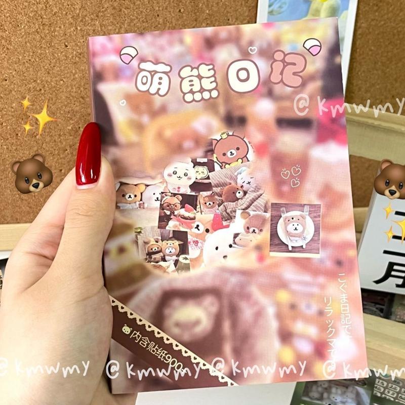 

32piece/book Y2K Retro Cute Bear Diary Sticker for Phone Camera Journal Postcard DIY Kawaii Decoration Sticker Gift