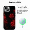 Japan art red spider lily pattern Phone Case For iPhone 17 16 15 14 13 12 Plus Pro Max  High-end Luxury Magsafe Sheepskin