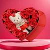 10 Artificial Flowers Valentines Day Gift For Rose Gift Box With Cute Bear Heart Romantic Mothers Day Wedding Home Party Decor