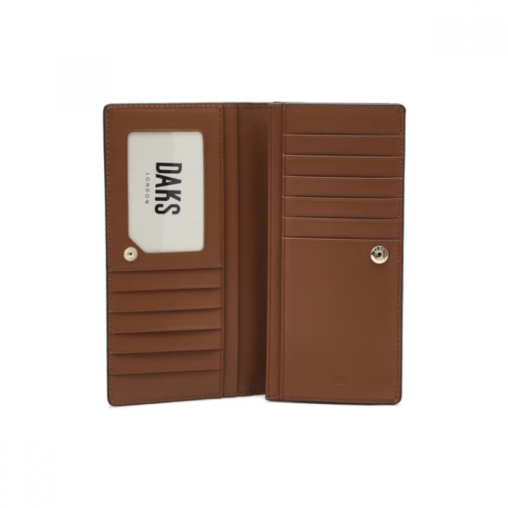 Daks Brown Logo Pattern Leather Long Wallet Dcwa6e717w2
