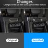 Car Armrest Box Switch Panel Cover Trim For Mercedes Benz GLB   Real Carbon Fiber Stickers Interior Styling